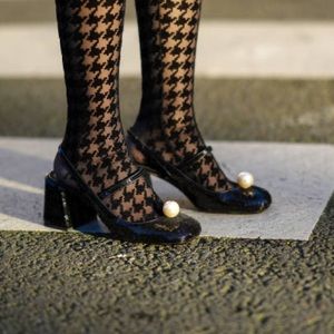 ISO Miu Miu Sequin Slingback Pumps with Pearl